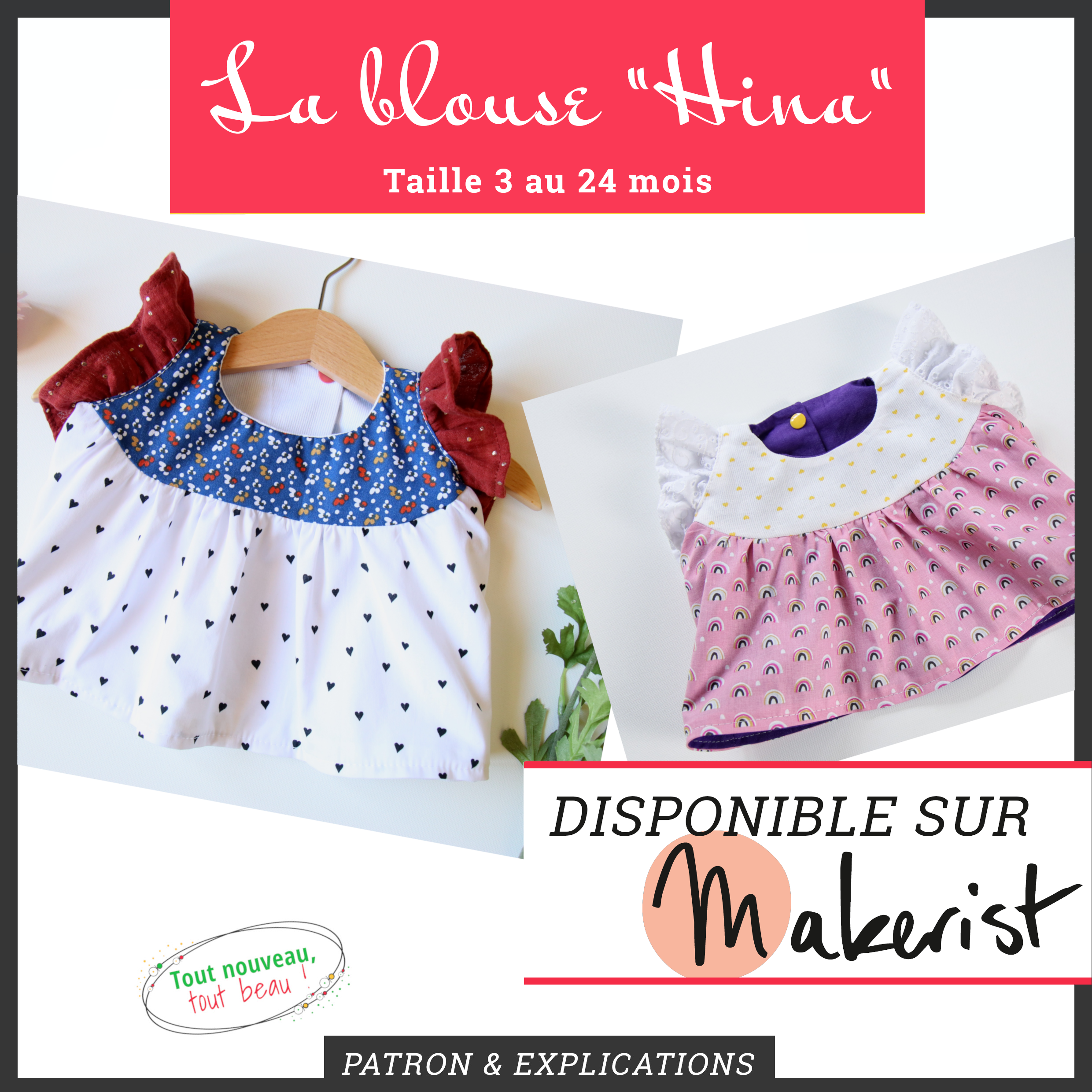 Image promo patron et instructions blouse Hina 